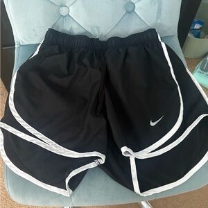 Nike Women's Black and White Athletic Shorts